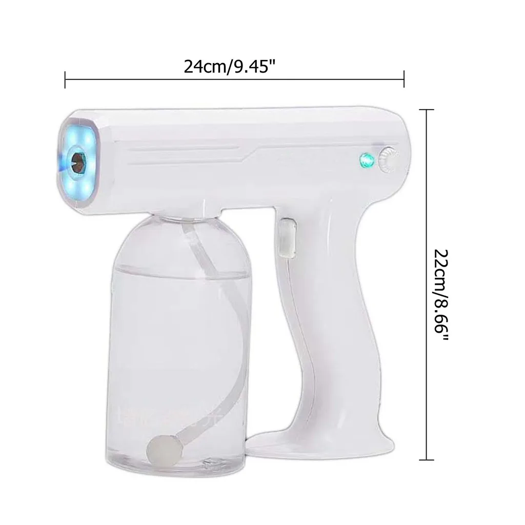 

1300W Spray Bottle 800ml Blue Light Nano Steam Atomizing Fogger Disinfection Sprayer With Battery Household Cleaning Hygiene