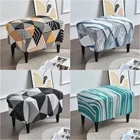 Геометрические чехлы с оттоманкой, прямоугольные чехлы из спандекса для ног, полноразмерные Чехлы для оттоманки, чехол для крыльев стула, кожаные чехлы