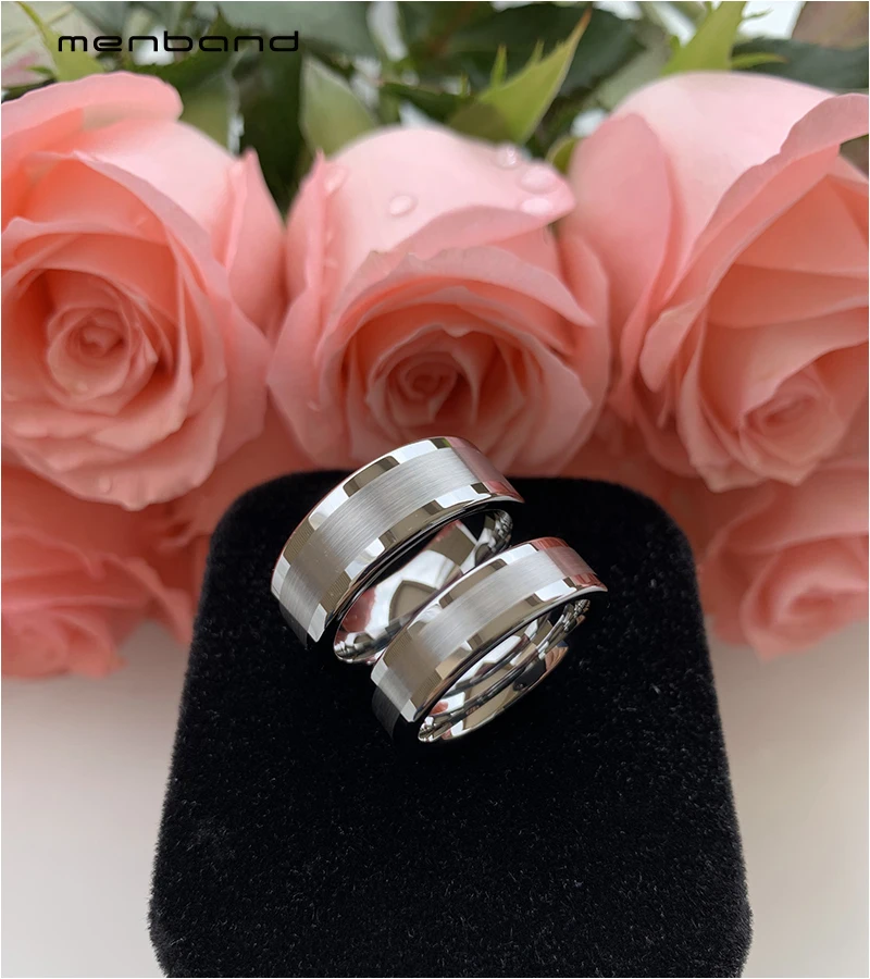 Вольфрамовое обручальное кольцо для мужчин и женщин мужское Forever с матовым