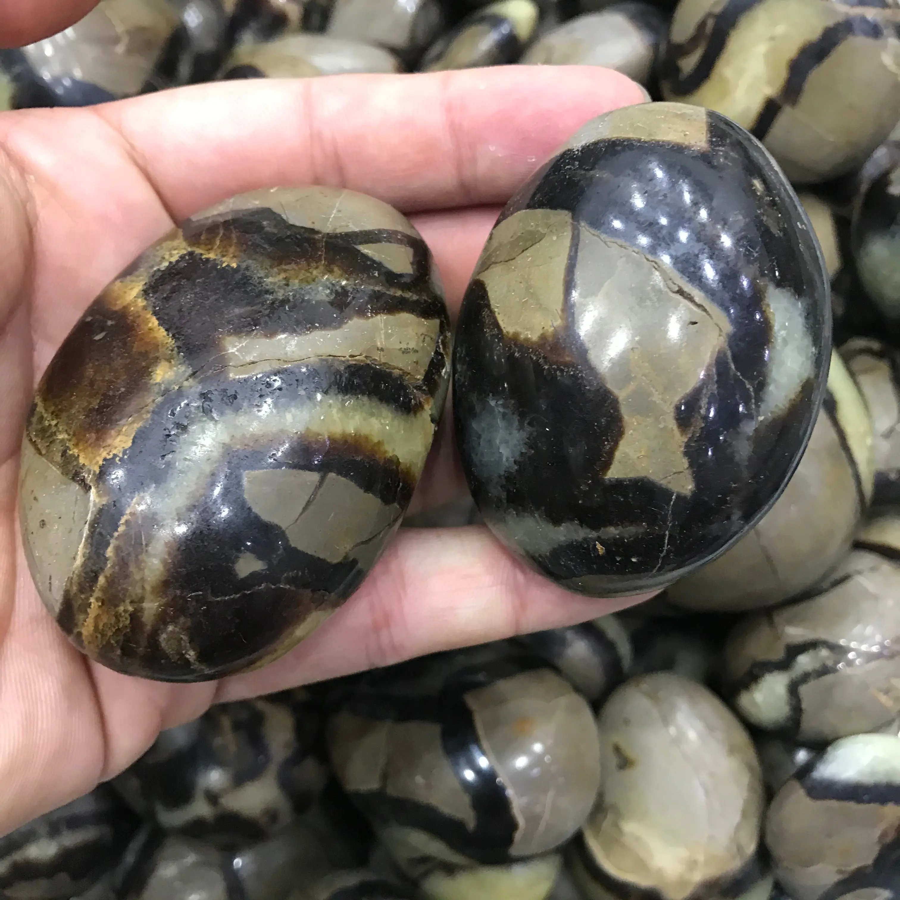 Камни для массажа пальм натуральные септарийные минеральные образцы целебный