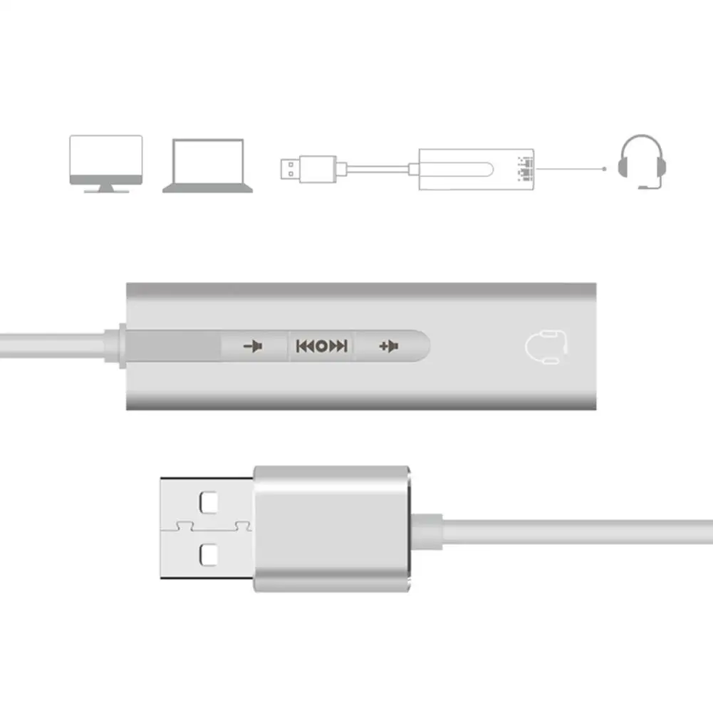 2 in 1 External Sound Card USB to 3.5mm Jack 7.1 Channel 3D Audio Headset Microphone Adapter for Computer | Компьютеры и офис