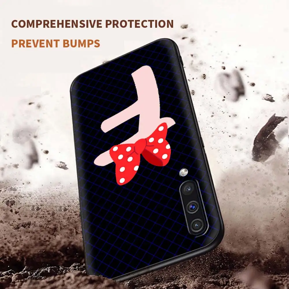 

Phone Case for Samsung A50 A51 A70 A71 A21s Cover For Galaxy A10 A20e A30 A40 A20s A10s Soft Capas Red Bow Letter