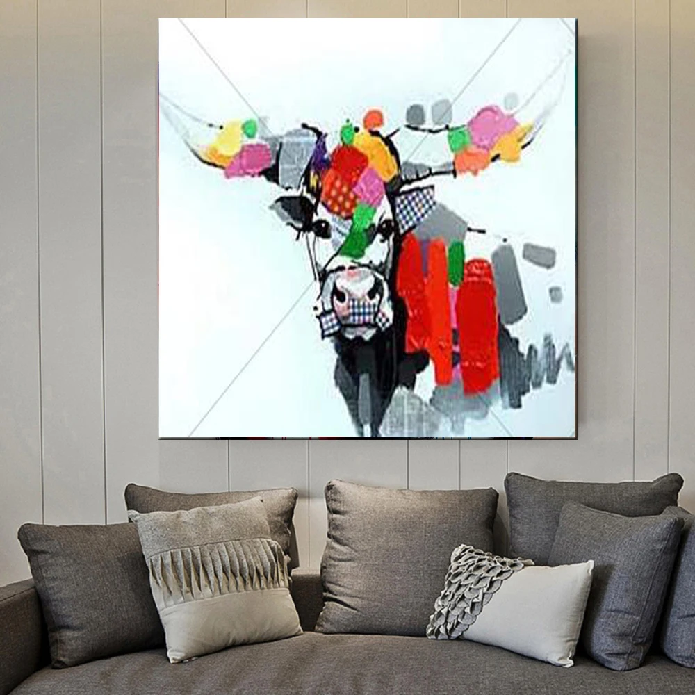 

cow oil painting High Skills Artist Hand-painted High Quality cow Oil Painting On Canvas animal Oil Painting wall art no fram