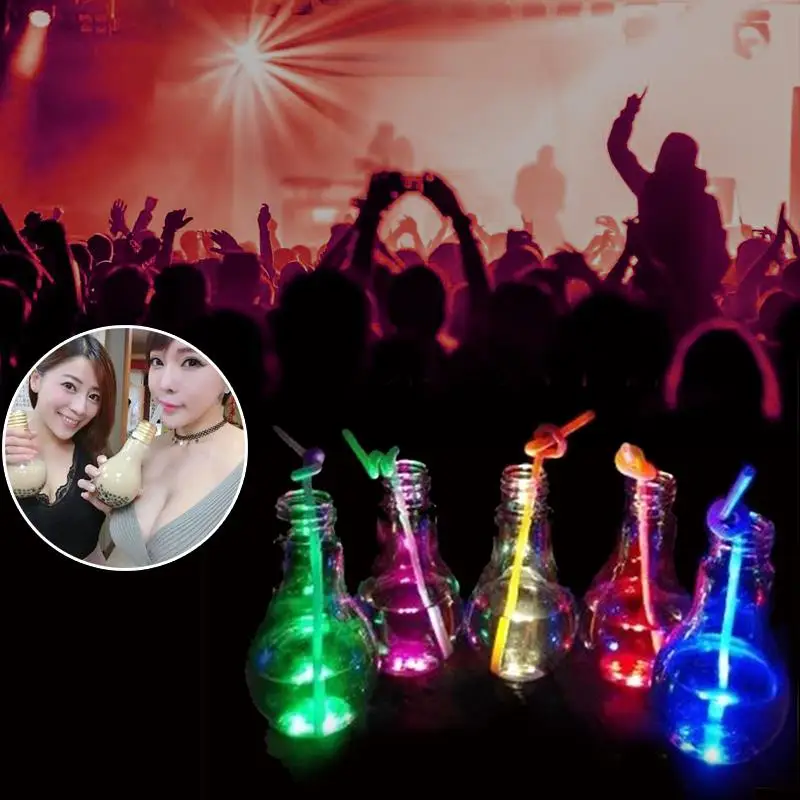 Бутылка для воды светящаяся лампа молока 400 мл освещение напиток чай сок без