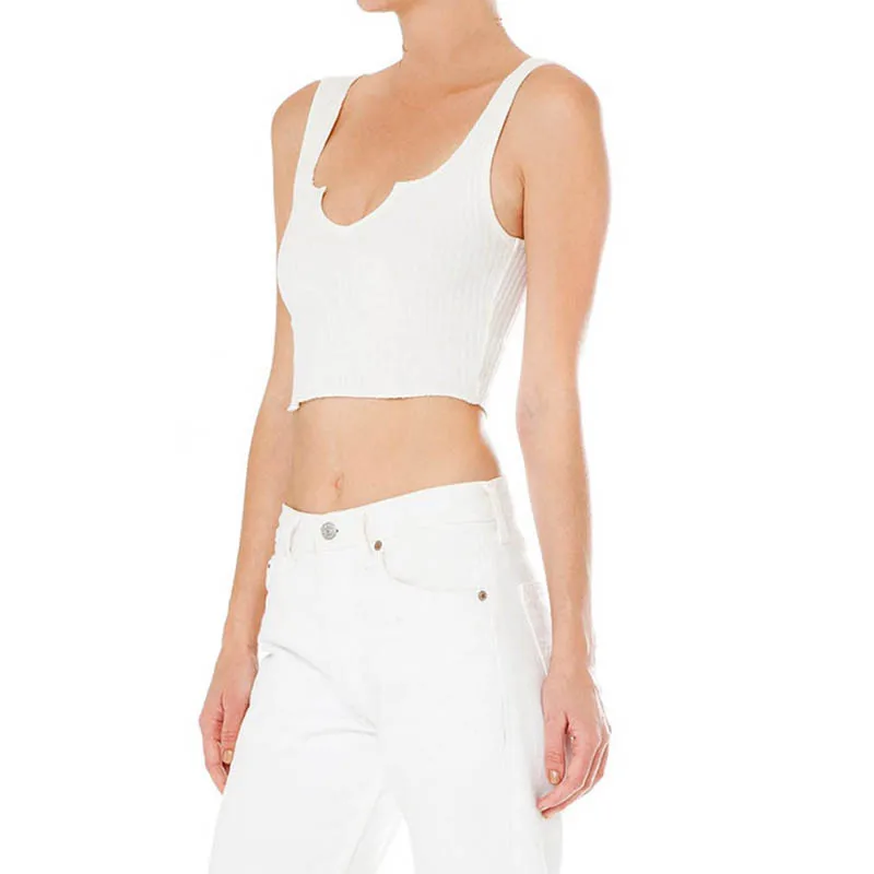 Майка женская атласная шелковая без рукавов с V-образным вырезом и открытой