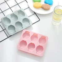 6 cells creative cute fish style silicone material cake molds diy biscuit jelly pastry candle chocolate mold ice tray