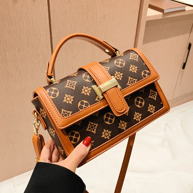 

Branded Women's Shoulder Bag Small Flap Square Tote Bag Female Designer Luxury Floral Handbag Purse Vintage Crossbody Bag Travel