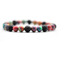 7 chakra natural stone purple crystal stone tiger eyes stone beads bracelet seven pulse round yoga energy stone bracelet