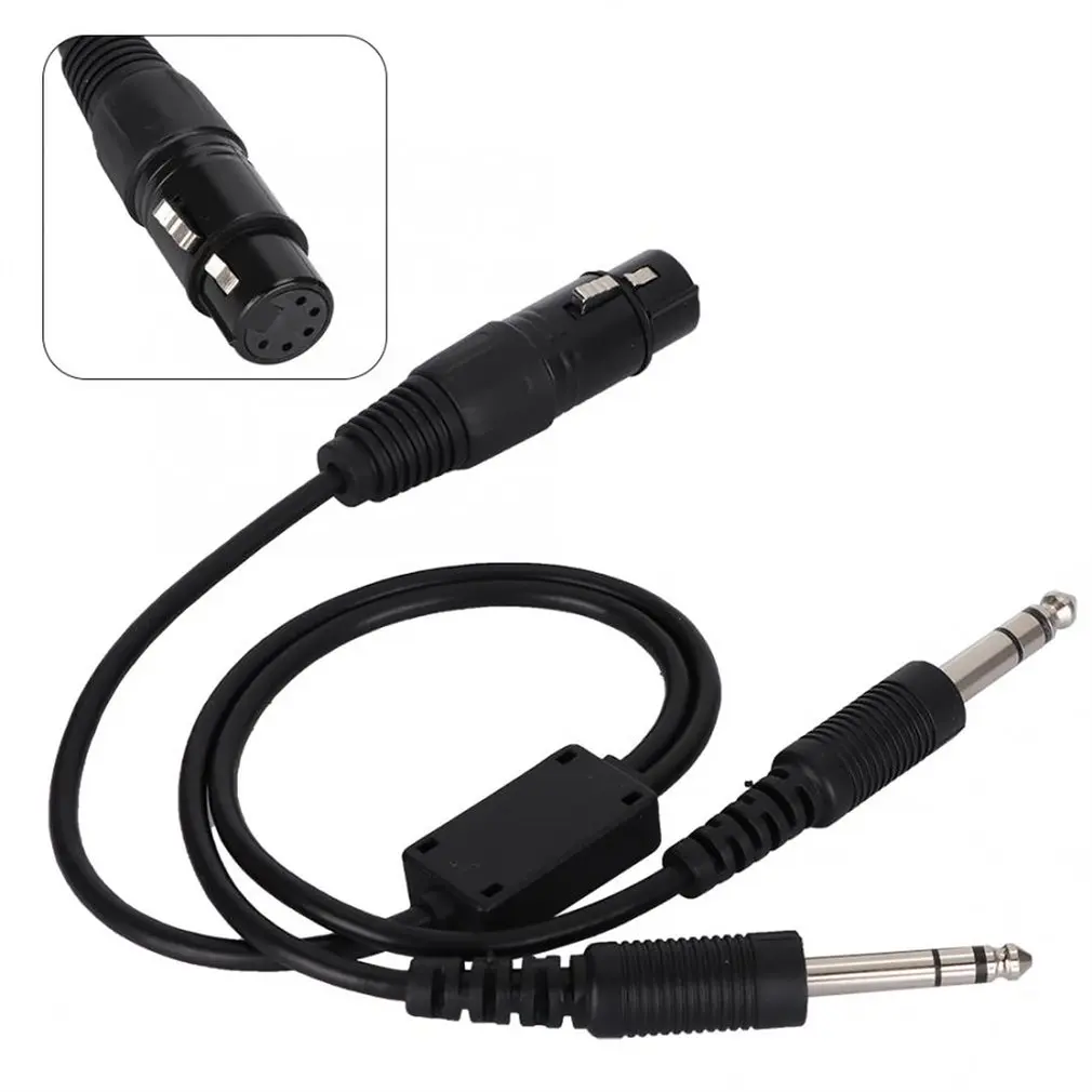 Для Airbus XLR для GA Dual Plug 5-контактный кабель адаптера гарнитуры авиационный