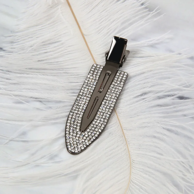 

Traceless Bangs Hair Grips Metal Leaves Shape Women Fashion Rhinestones Inlaid All-match Temperament Accessories Hair Grips