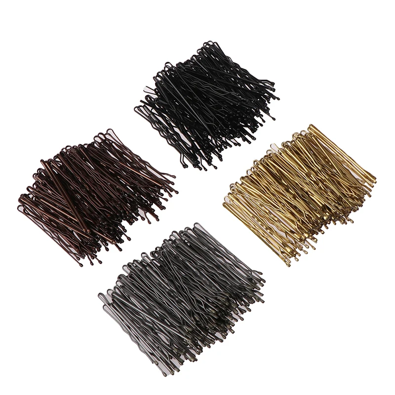 

100Pc Korean Style Wedding Alloy Pins Hair Clips Hairpins Barrette Hairpins Black Side Wire Folder Styling Tool Hair Accessories