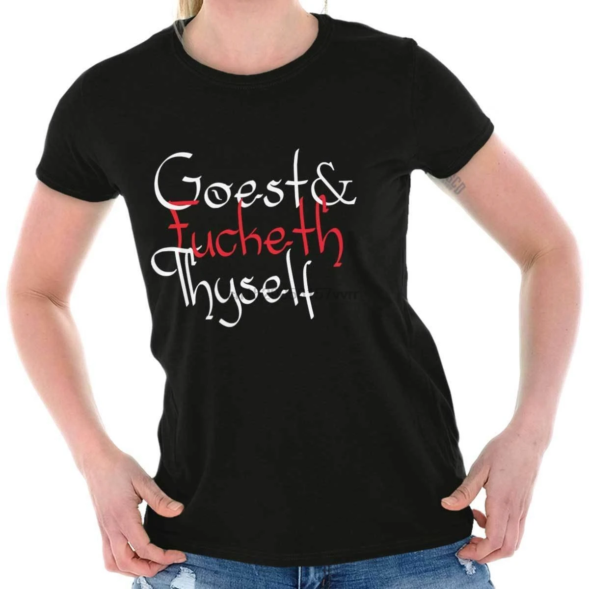 Женская футболка Goest &amp amp Feth Theyself с изображением Шекспира |