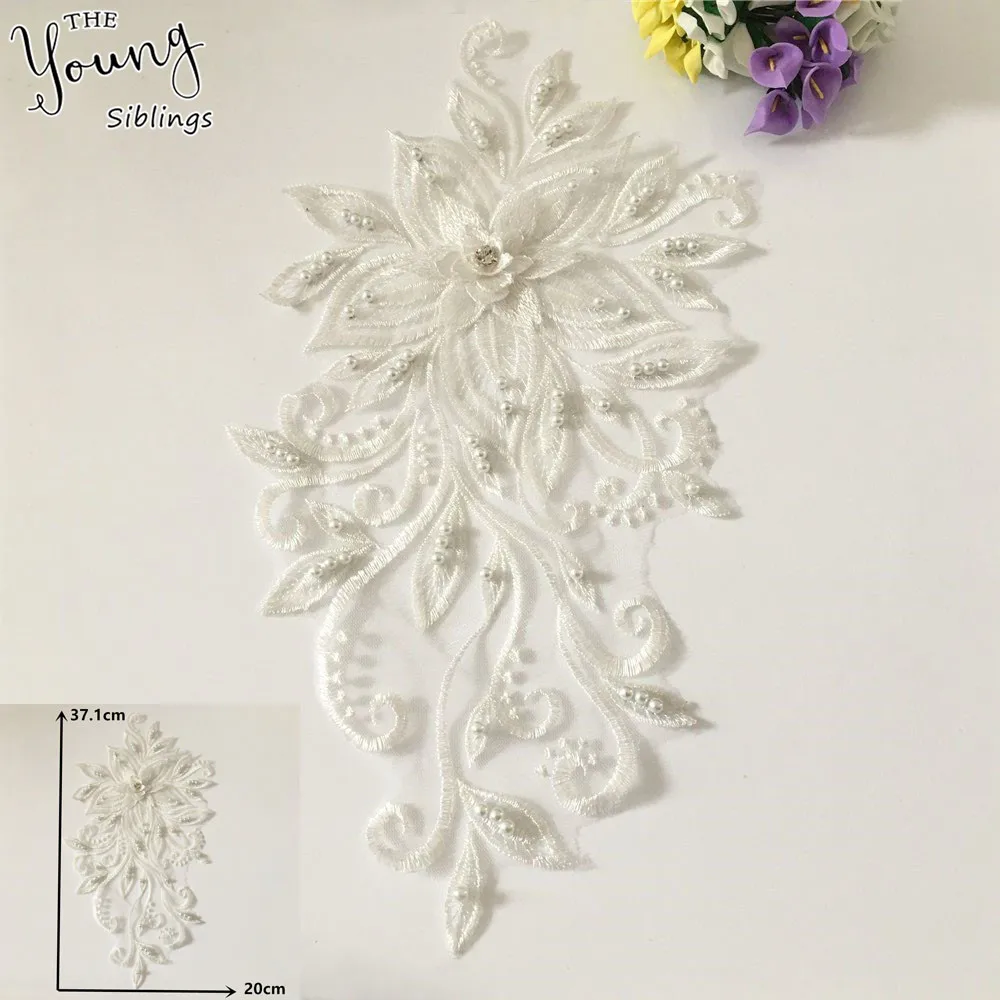 Новое Поступление Вышивка ABS жемчужный кружевной воротник тюль 3D цветок