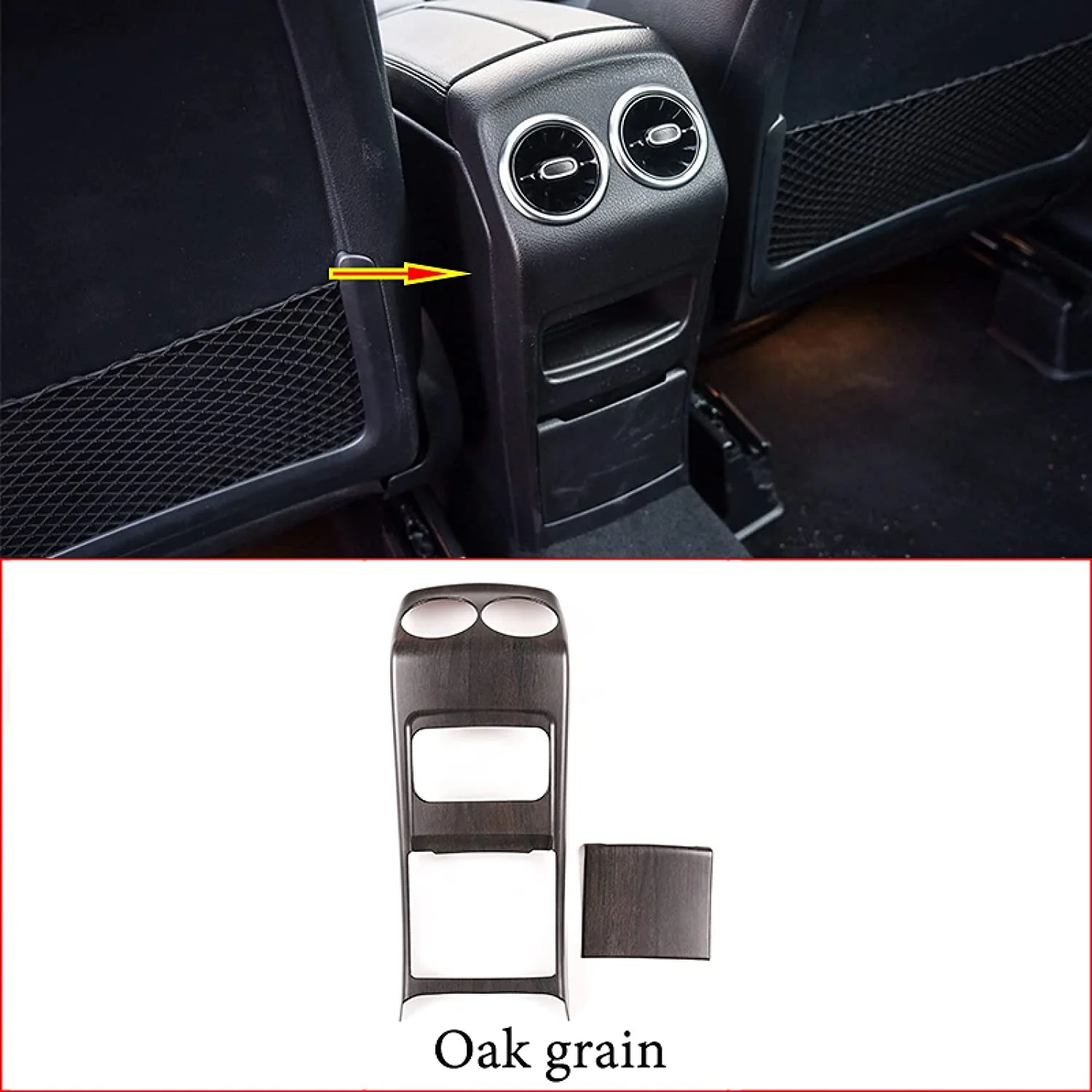 Oak Wood Grain Rear Air Conditioning Vent Cover Back Outlet Decorative Frame Panel Trim for Benz GLB W247 X247 2020 | Автомобили и