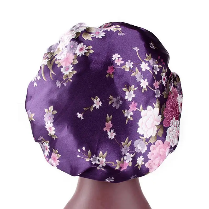 Цветочный принт ночная Кепка широкая сатиновая Женская кепка для выпадения
