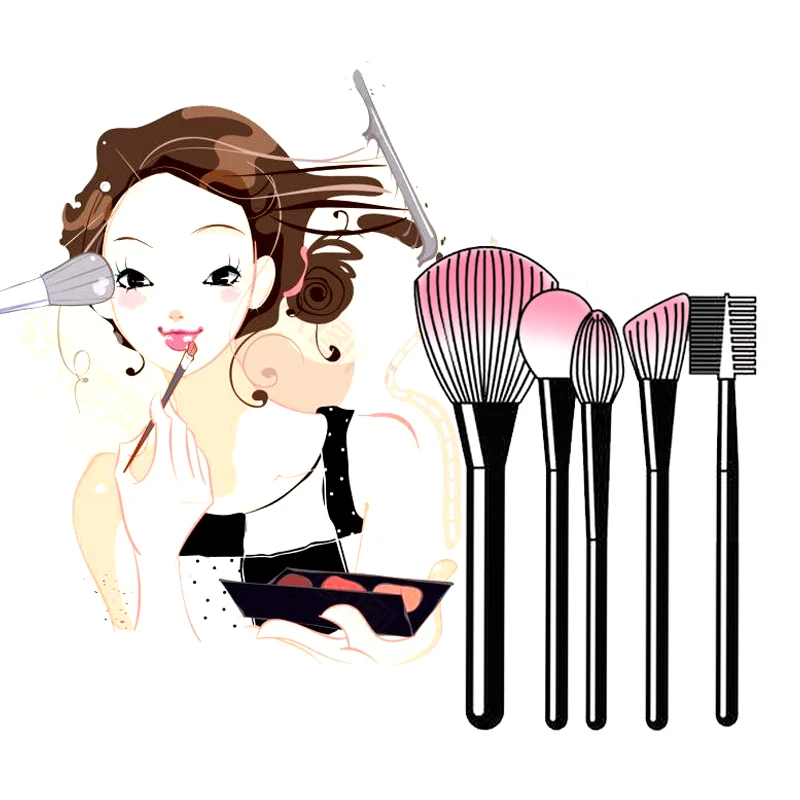 New Cosplay Makeup Brushes Set Synthetic Hair Powder Blush Eyeshaow Eyebrow Highlighter Brush Cute Cartoon Animal Shape Brush