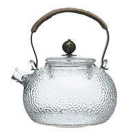 700ml teapot cold kettle hammer heat resistant glass transparent copper handle beam pot can be heated kettle