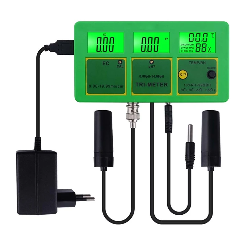 

4 in 1 PH TEMP EC RH Water Quality Tester Monitor PH Meter Multi-parameter Water Dropshipping