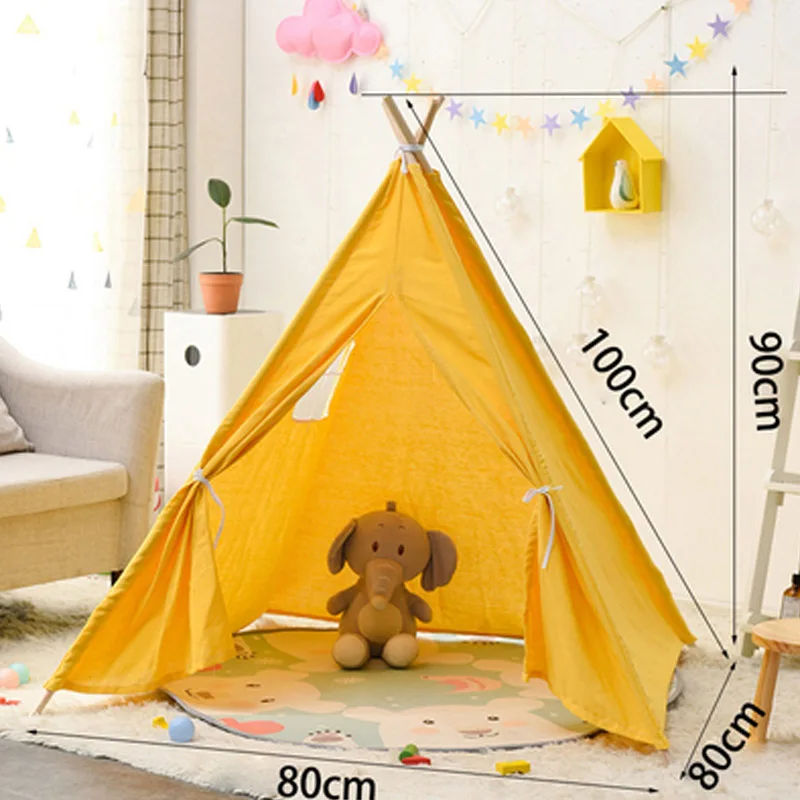 Baby Teepee 1M Birthday Gift Folding Indian Children’s Tent Wigwam Dog Cat Pig Canopy Kids Tipi Indoor Play House Infant Toy