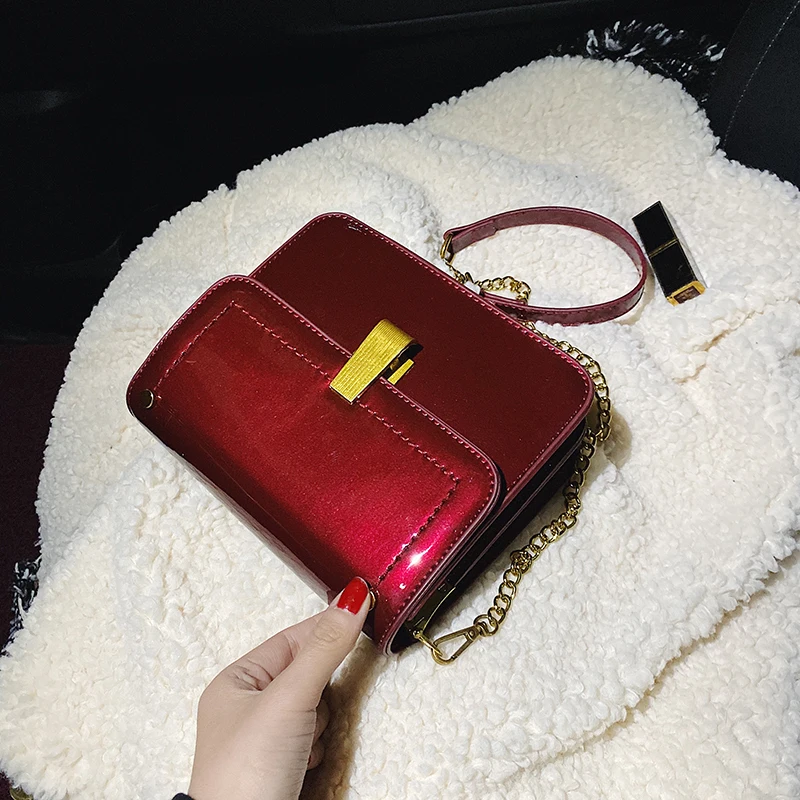 women's bag 2019 Europe and America new fashionable bright leather handbag Patent Leather Shoulder Messenger Bag | Багаж и сумки