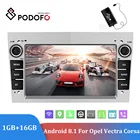 Podofo Android 8,1 2Din GPS RDS автомобильное радио для Opel Astra Antara Vectra Corsa Zafira Meriva Vivaro Combo Signum Tigra 2Din плеер