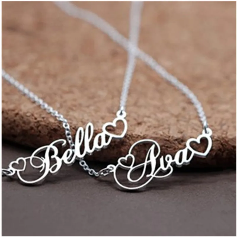 Персонализированные именные ожерелья на заказ любовь с крошечным сердцем Любовь