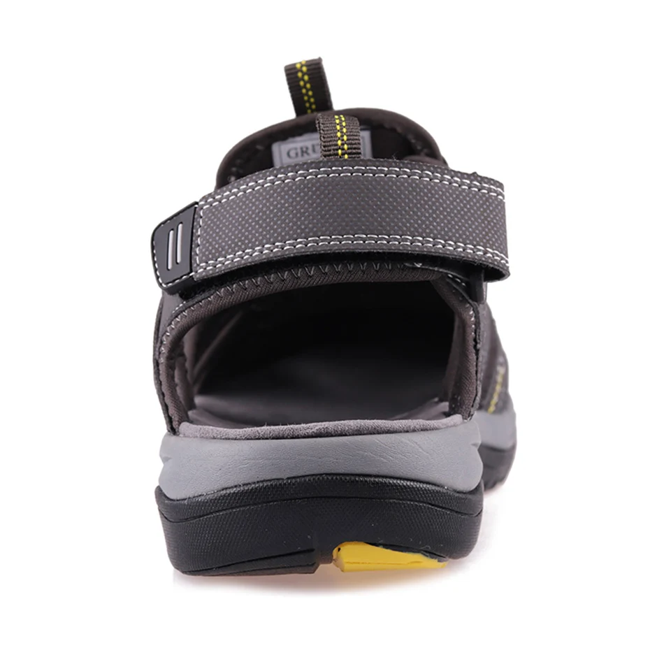 GRITION/мужские сандалии; сезон лето; пляжная обувь для прогулок и походов; обувь на плоской подошве; повседневные мужские кожаные сандалии; коллекция года; большой размер; гладиаторы без застежки