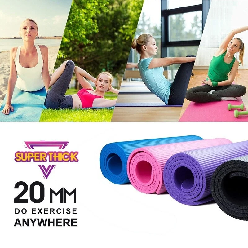 1830*610*20/15/10mm Thickess Non-Slip Yoga Mat Sport Gym Soft Pilates Mats Foldable For Body Building Fitness Exercises Equipmen | Спорт и