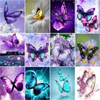 RUOPOTY полноразмерная Алмазная картина в виде бабочки, бриллиантовая вышивка, искусство рукоделия на стену