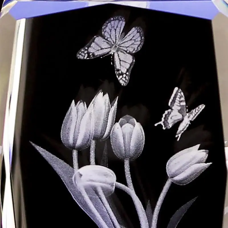 

Desktop Ornament Clear Tulips Crystal Valentine Day Gift Tabletop Home Desk Decor Crystal Desk Ornament