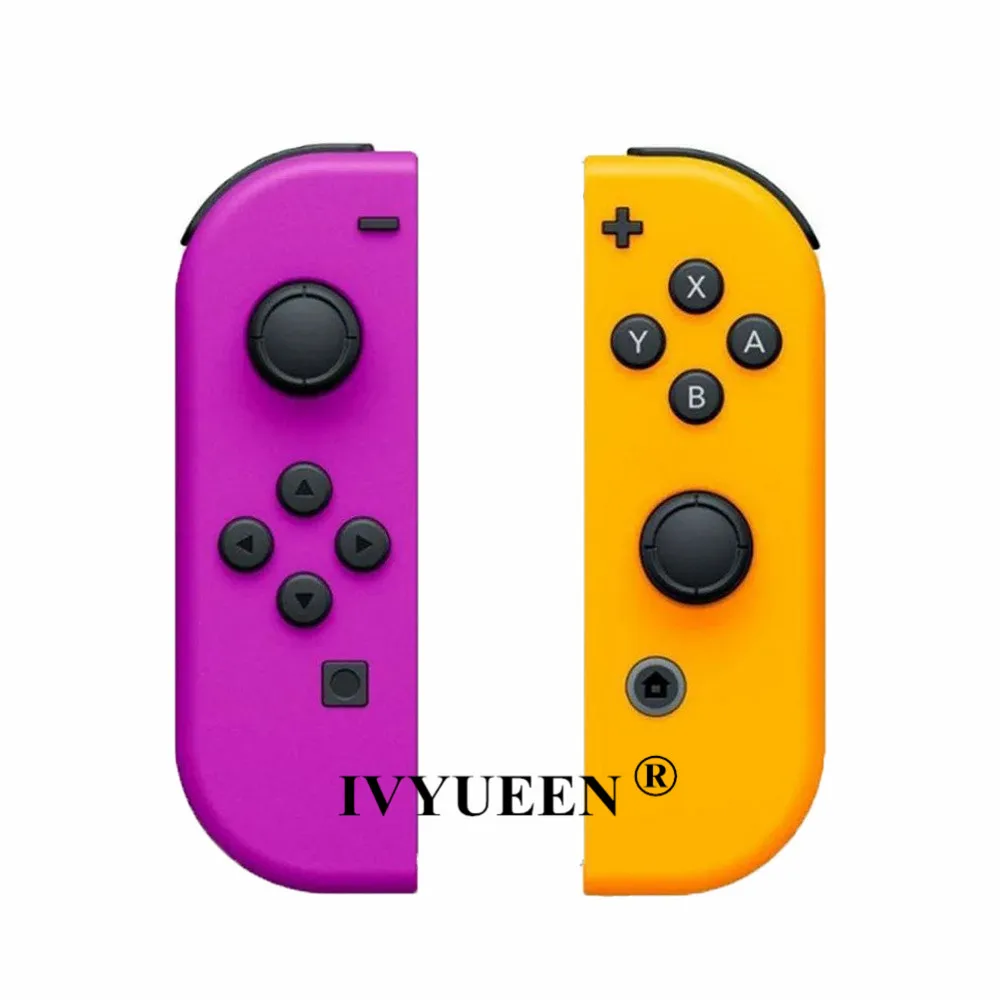 Neon Purple Orange IVYUEEN левый и правый сменный кожух для переключателя shand Joy-con контроллер DIY чехол и кнопки ABXY D-Pad для консоли Joycon - Цвет: Neon Purple Orange