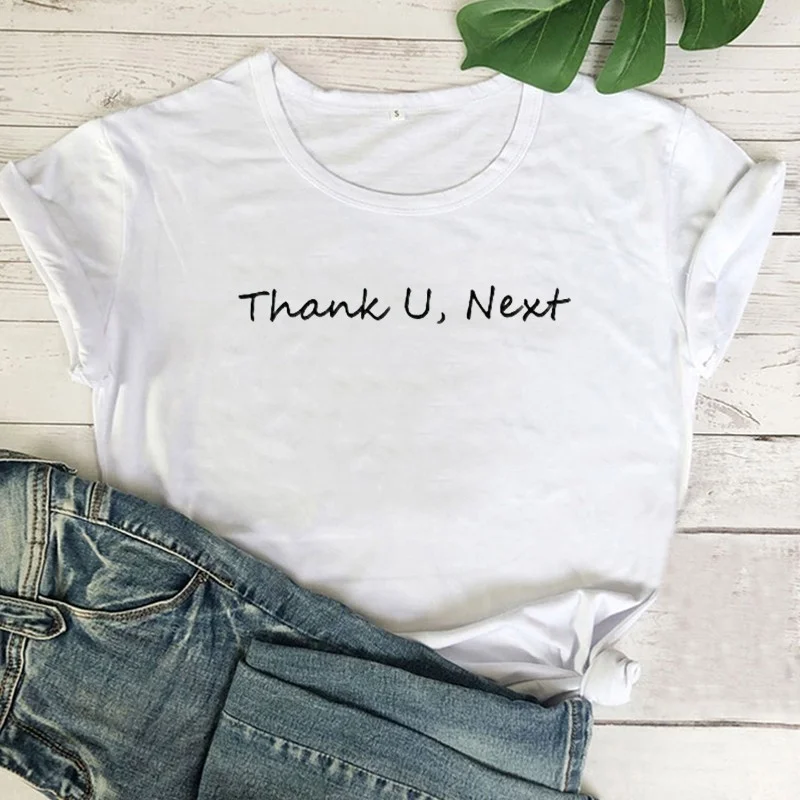 

2021 New Fashion Tops Tees Women Streetwear for Sexy Baby Girls THANK U NEXT Letter Print Short Sleeve Femme T-Shirts y824