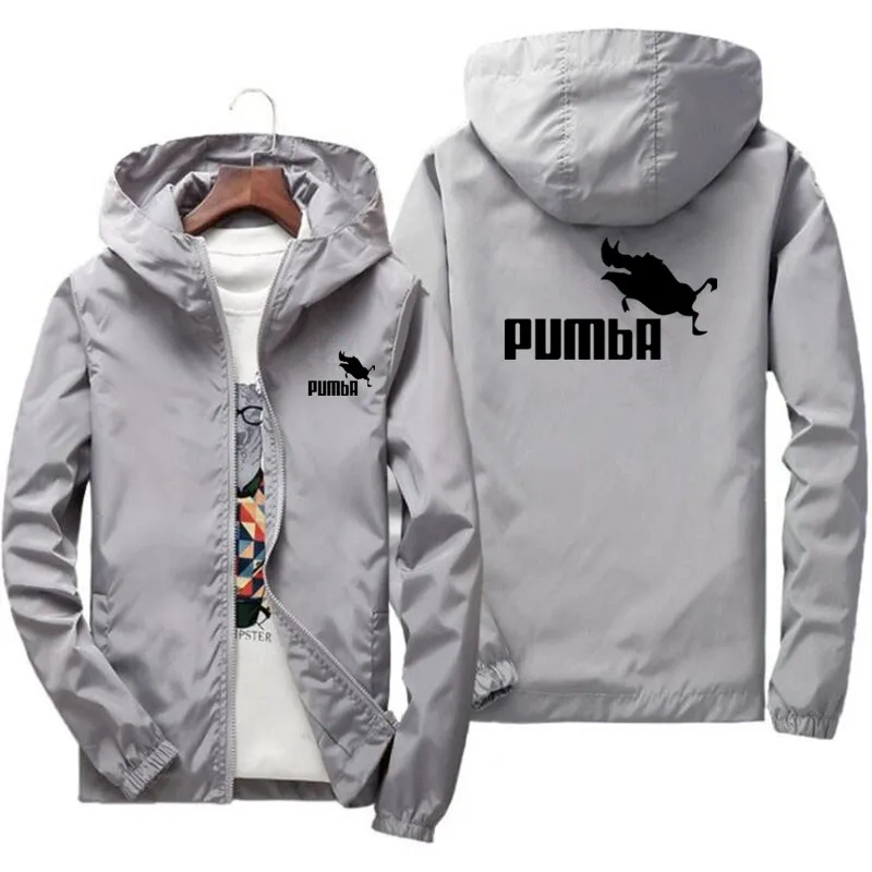 

2021 Spring and Summer New PUMBA Jacket Men's Street Windbreaker Hoodie Zipper Thin Jacket Men's Sports and Leisure Oversize