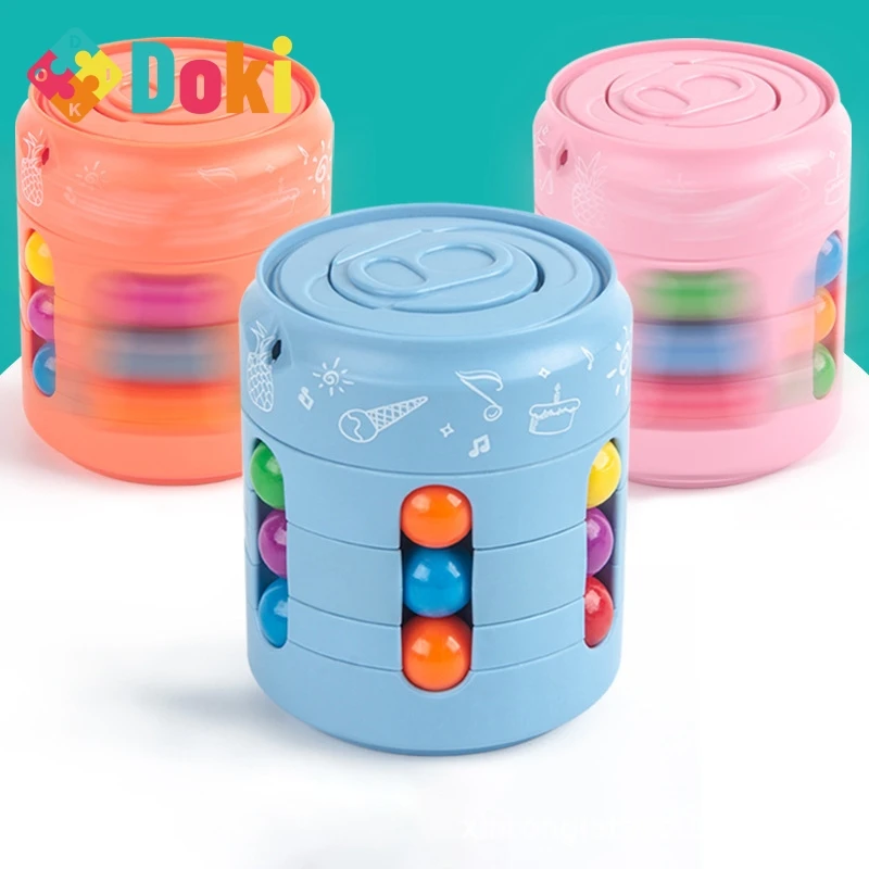 

Doki Can Cube Top Magic Colorful Beans Finger Spinning Relieves Stress Decompression Tool For Children And Adults