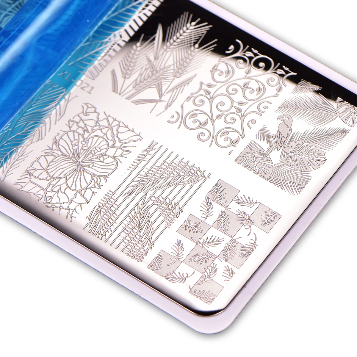 BeautyBigBang XL-021 6*12cm Rectangle Nail Stamping Plates Autumn Leaf Pattern Nail Art Stamp Template Image Plate Stencils