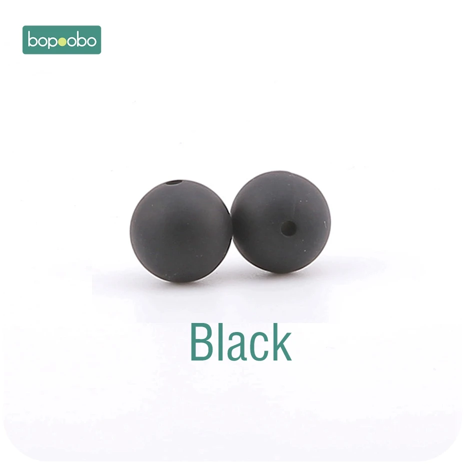 Black Bopoobo 30 шт. 12 мм пищевой силиконовый Прорезыватель для зубов детский уход за зубами DIY стартовый набор силиконовые бусины Экологичные Детские аксессуары - Цвет: Black