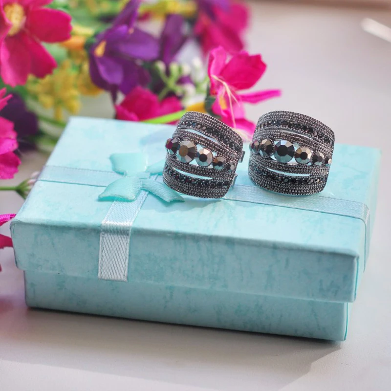 Женские винтажные серьги гвоздики с кристаллами|Серьги-гвоздики| |