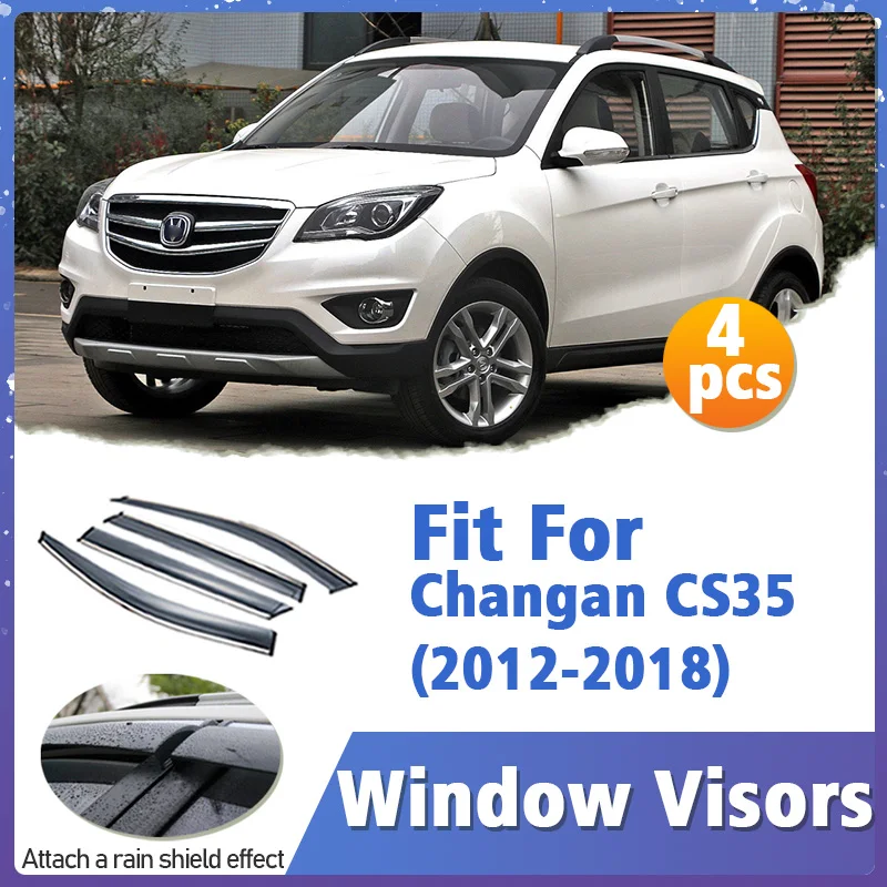 Window Visor Guard for Changan CS35 2012-2018 Vent Cover Trim Awnings Shelters Protection Sun Rain Deflector Auto Accessories