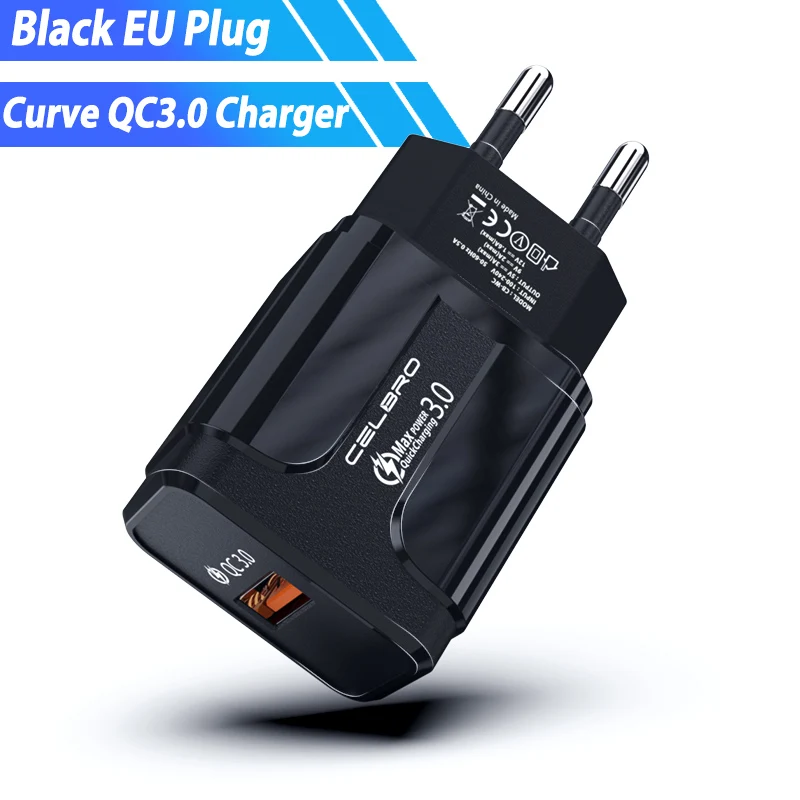 black eu plug Быстрая зарядка 3,0 4,0 5 в 3 А Usb зарядное устройство для iphone Xiaomi qc3.0 Быстрая зарядка 18 Вт Eu Us Plug мобильные телефоны настенное зарядное устройство адаптер - Тип штекера: black eu plug