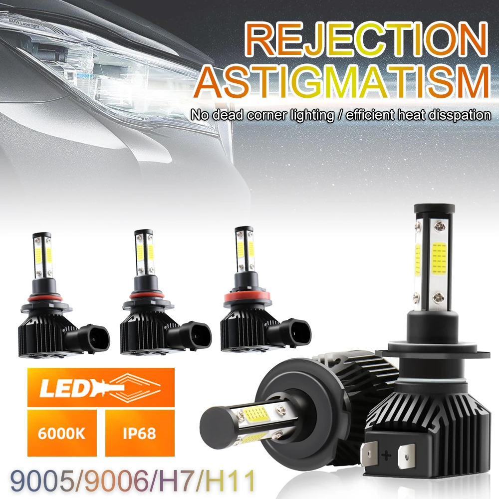 

H11 H9 H8 H7 9006/HB4 9005/HB3 H10 LED Headlight Bulbs 50W 5000 Lumens Super Bright LED Headlights Conversion Kit 6000K IP68