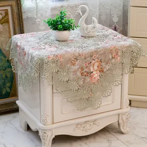 top qualtiy romantic lace tablecloth wedding decoration bedside table cover cabinet table cloth dustproof towel bedroom textile free global shipping