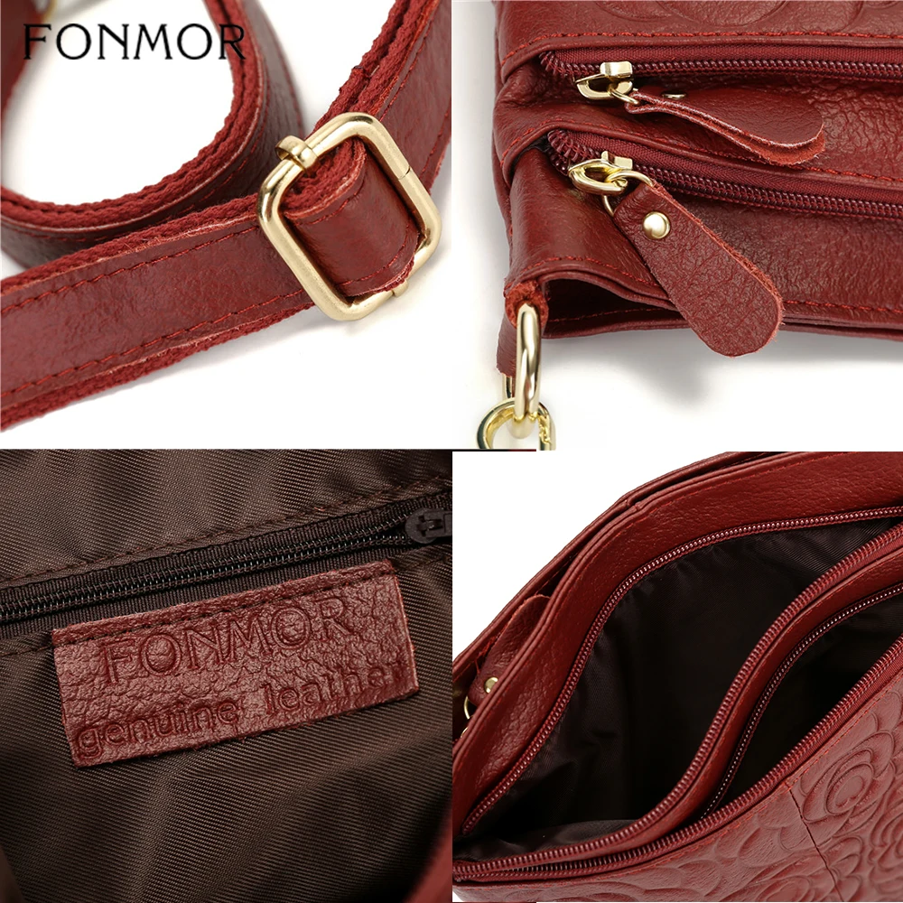 Fonmor модная женская сумка ведро с принтом роз мессенджер из мягкой натуральной