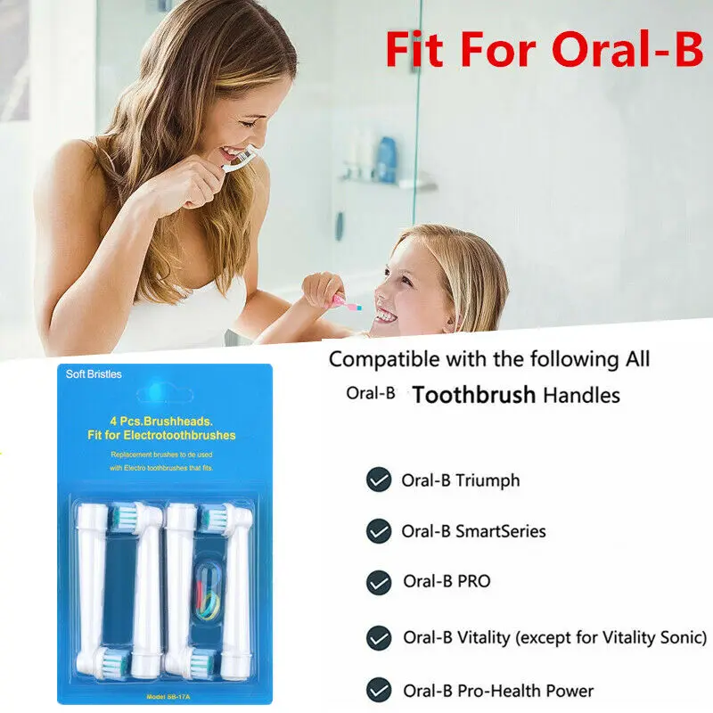4 сменные головки для электрической зубной щетки Philips с мягкой щетиной | Бытовая