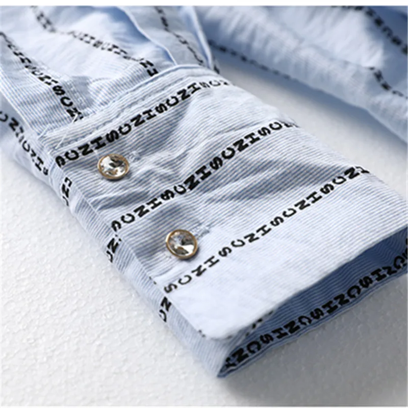 

Streetwear Women Long Shirt Fashion Diamonds Letter Print Shirt Womens Tops and Blouses Lady Asymmetry Lapel Long Sleeve Shirts