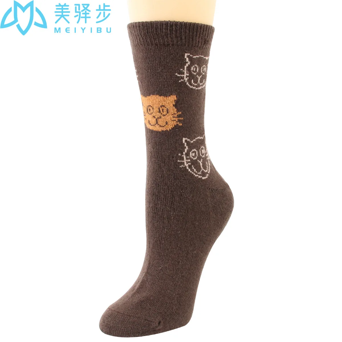 12 Pairs Per Set Winter New Warm Women's Wool Socks Cartoon Cat Soft Comfort Wool Socks Hot Sales Women's Cashmere Socks
