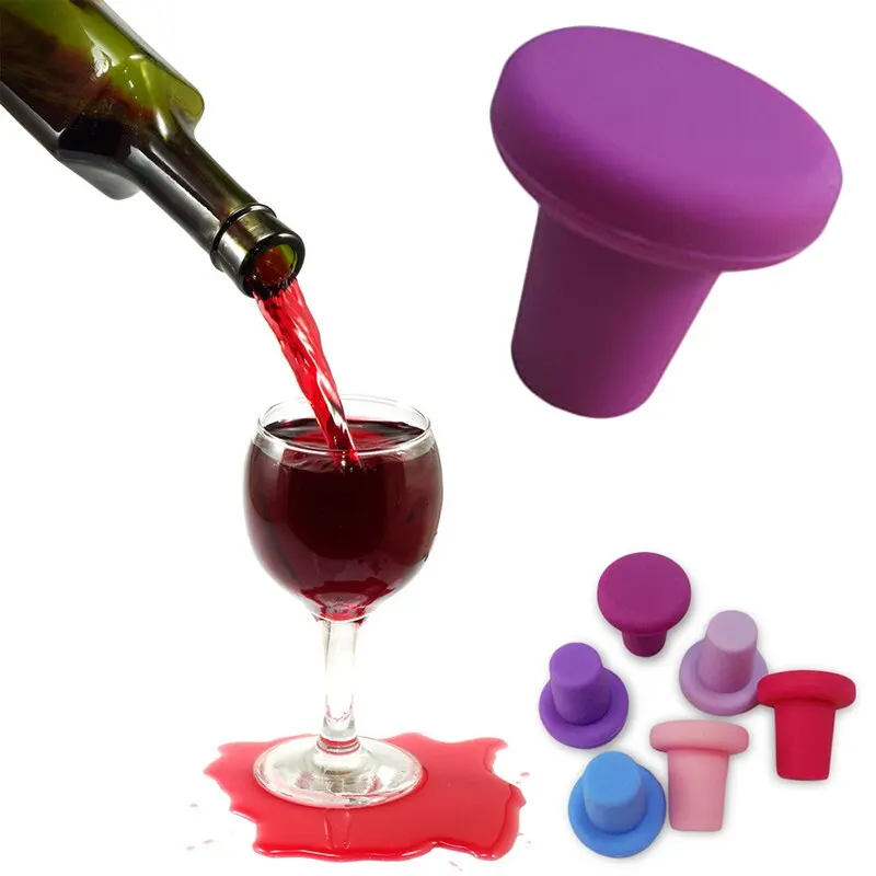 Пищевой силикон красная крышка для винной бутылки Пробка пива прочная