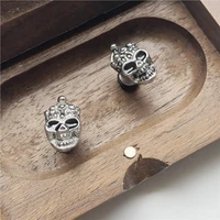 personality ghost skull earrings silver color stainless steel earrings motorcycle party punk personality street earrings jewelry