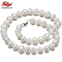 simple white natural freshwater pearl necklace for women choker necklace mom gifts fine jewelry wholesale feige