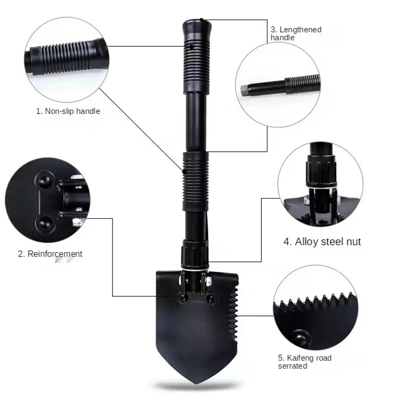 

Outdoor Small Engineer Shovel Ordnance Shovel Multifunctional Self-Defense Camping Fishing Folding Portable Car Folding Shovel