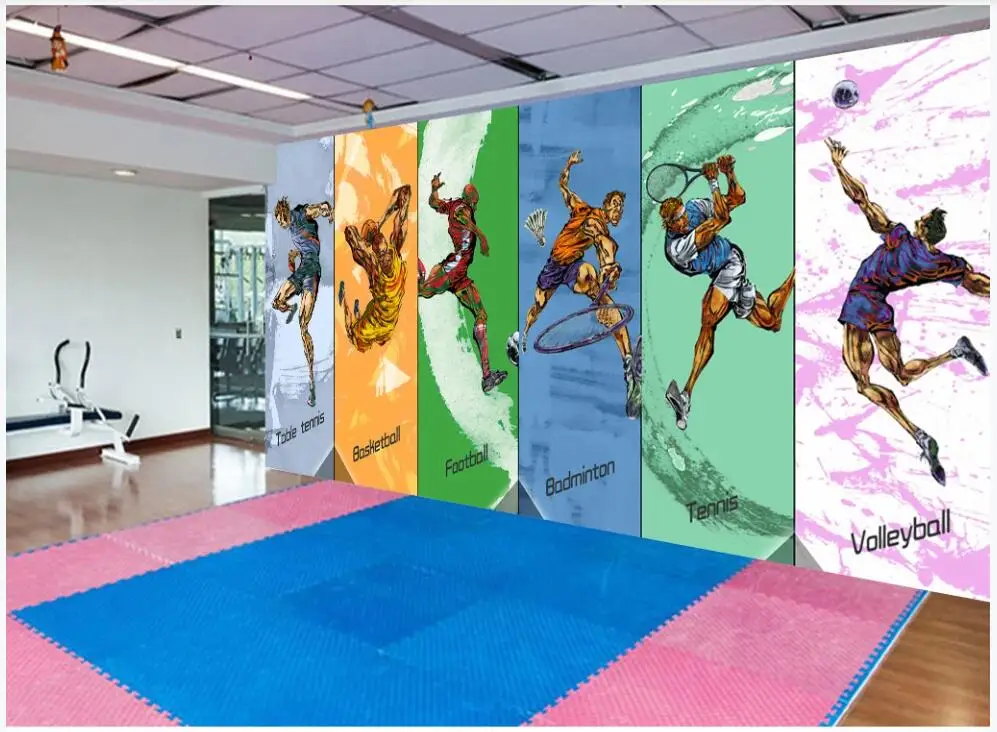 

3d wallpaper custom photo Colorful ball sports gym tv background living room home decor 3d wall murals wallpaper for walls 3 d